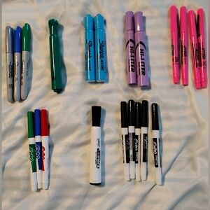 Bundle: Sharpies, Highlighters, Permanent Markers, Dry Erase Cleaner